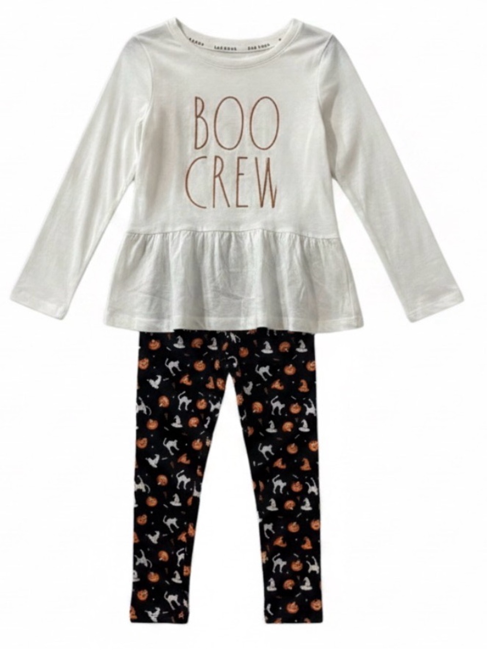 Rae Dunn Halloween matching top and pants “Boo Crew”